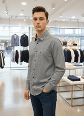 CLVIN KLIN JEANS MICRO-CHECK SHIRT